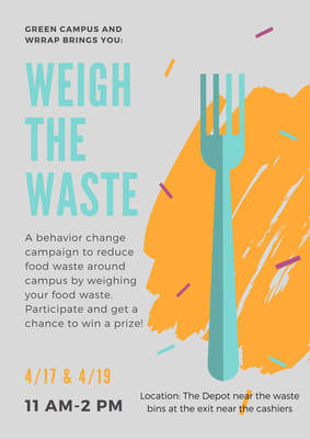 Flyer for Weigh the Waste at the Depot during Earth Week, April 17 & 19, 2018